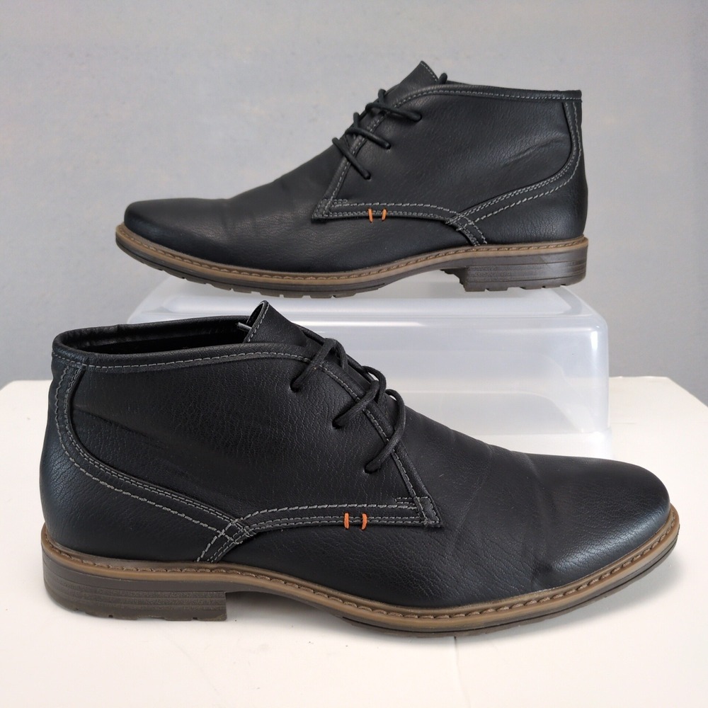 Varese Gobi II Black Faux Leather Chukka Boots Mens 12 Career Casual Preppy Mod